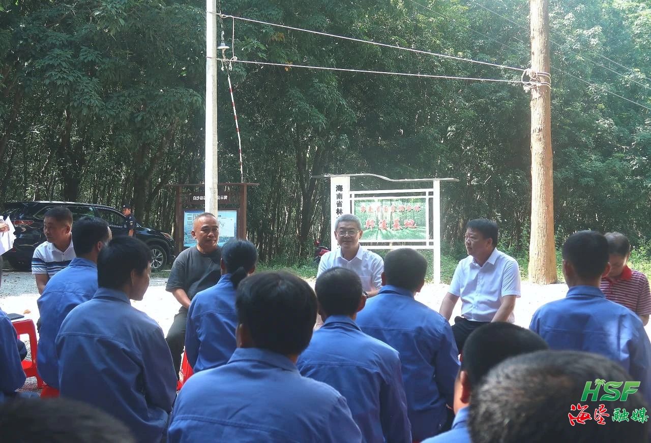 艾轶伦一行人在swag邦溪分公司邦溪派驻组十六队胶林里与胶工座谈